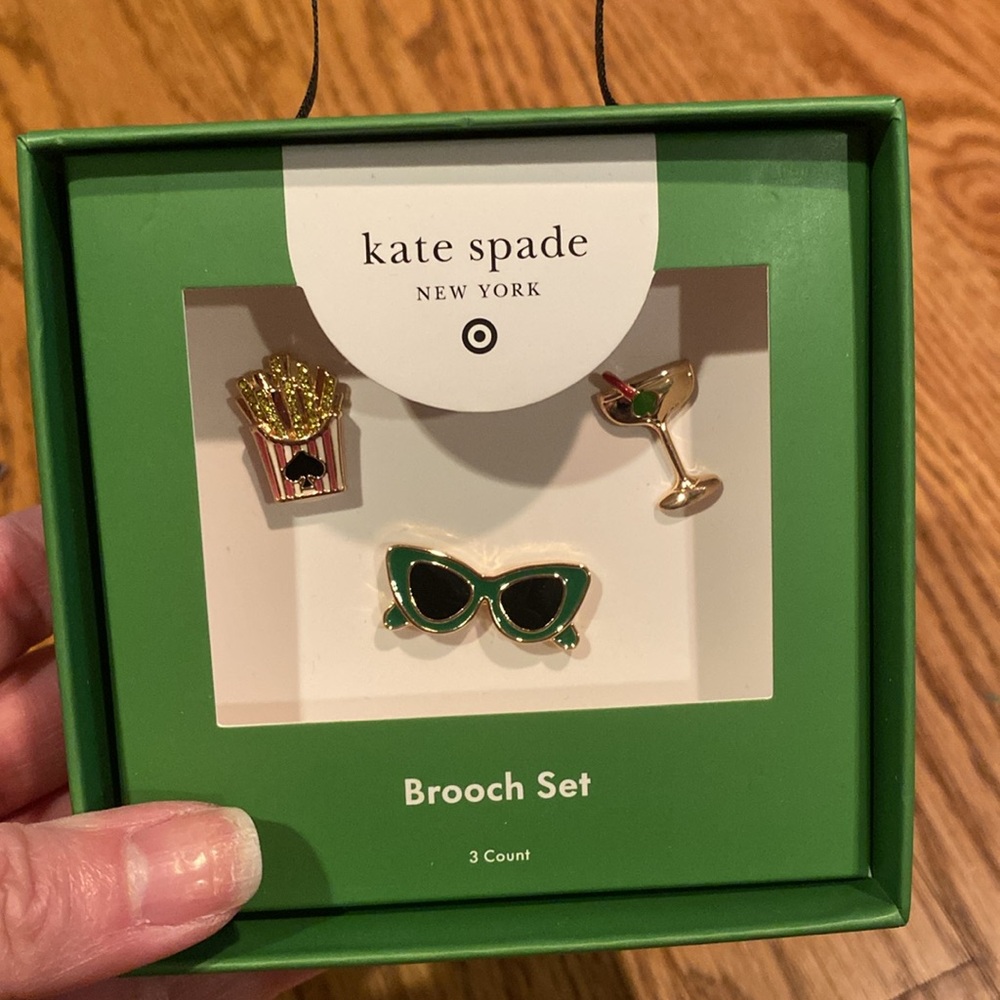 Kate Spade X Target Stylish Enamel Pin Set with Sunglasses, Fries, and Cocktail